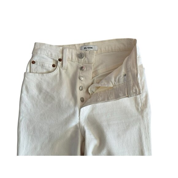Re/Done 70s Stove Pipe High Rise Straight Leg Jeans Vintage White Women's Sz 24 - Picture 9 of 13